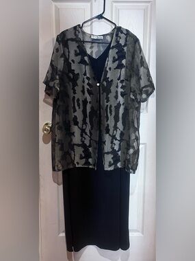 Sheer Patterned Blouse & Dress, Size 14